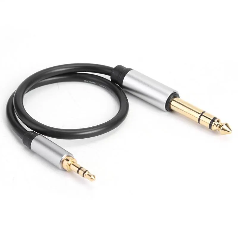 0.3m Conversion Cord 3.5mm Male to 6.35mm Male TRS Jack Aux Adapter Cable for Mixer Amplifier