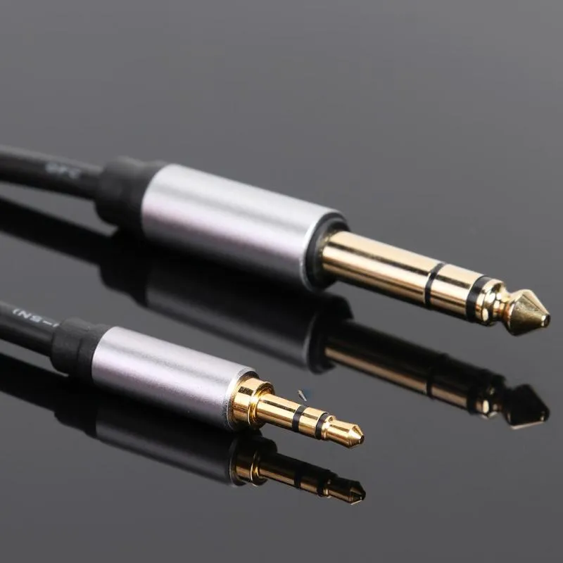 0.3m Conversion Cord 3.5mm Male to 6.35mm Male TRS Jack Aux Adapter Cable for Mixer Amplifier