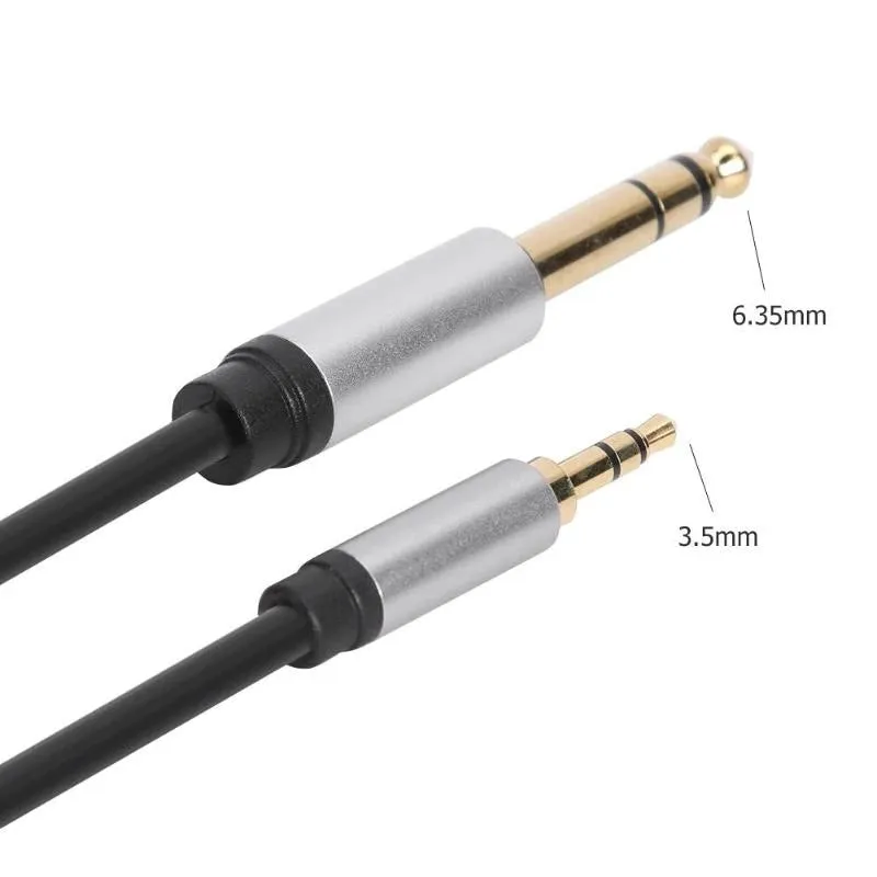 0.3m Conversion Cord 3.5mm Male to 6.35mm Male TRS Jack Aux Adapter Cable for Mixer Amplifier