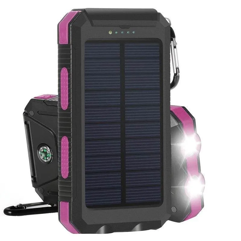 10000mAh USB Portable Charger Solar Power Bank For Cell Phone,