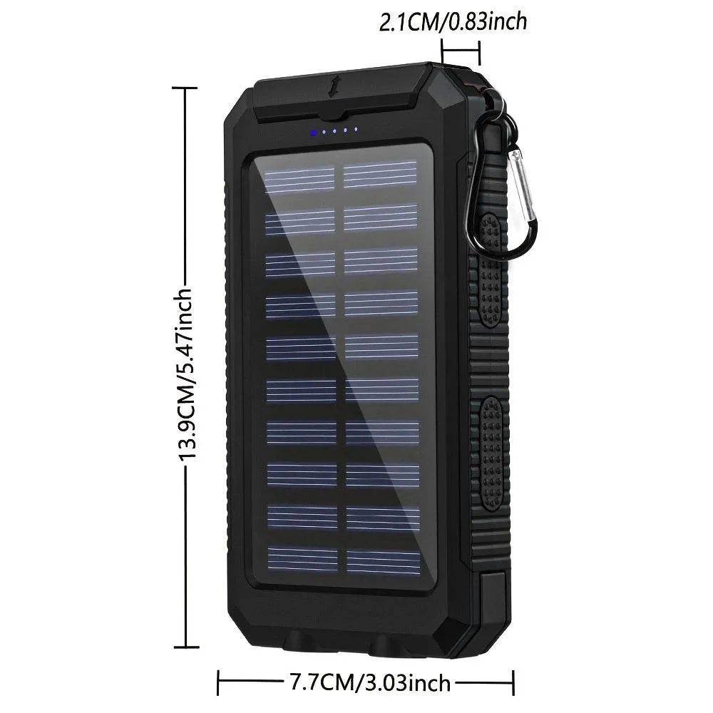 10000mAh USB Portable Charger Solar Power Bank For Cell Phone,