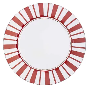 13" Red & White Candy Cane Stripe Charger