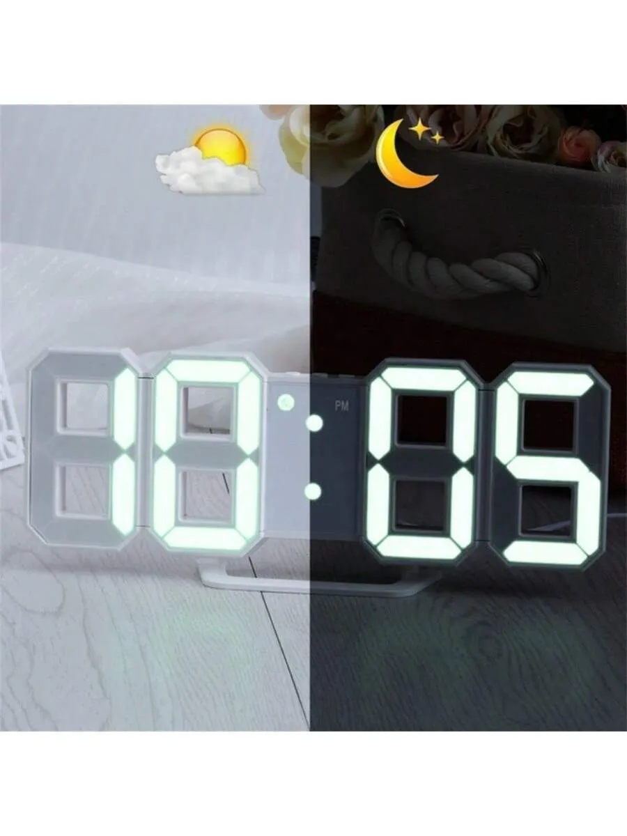 1pc 3D LED Digital Clock, Bedroom LED Clock For Home Decor