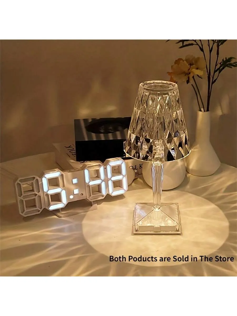 1pc 3D LED Digital Clock, Bedroom LED Clock For Home Decor