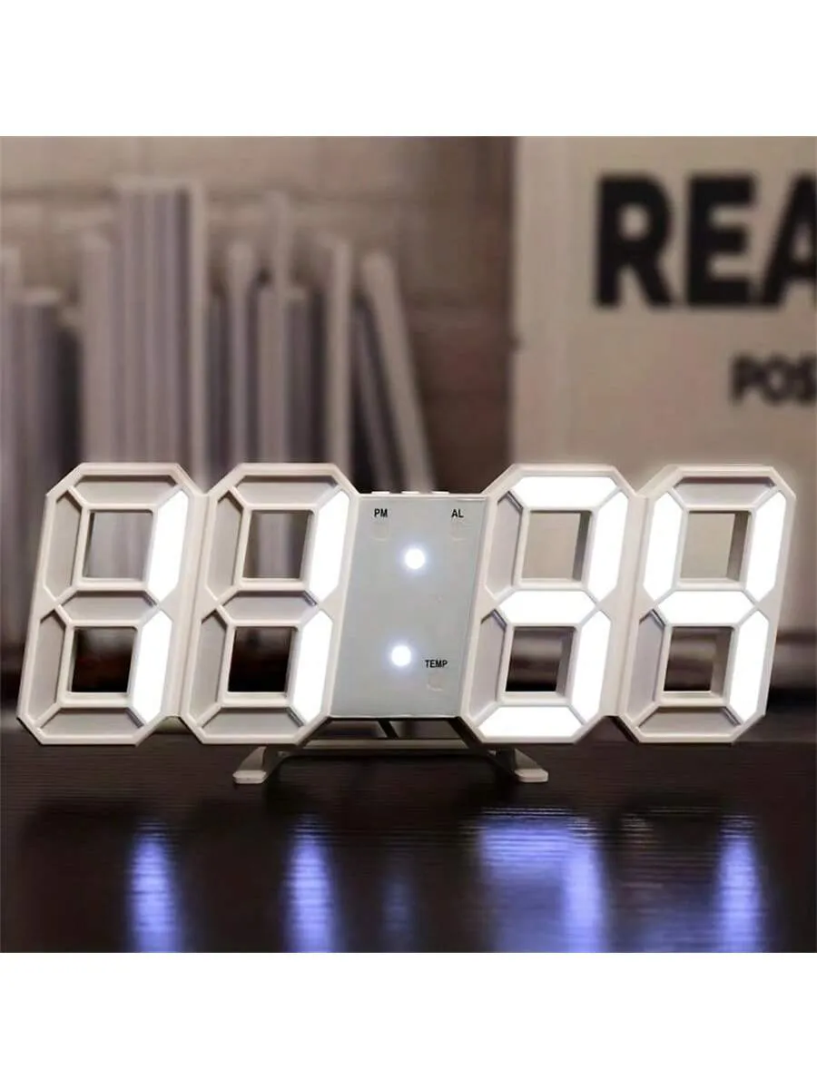 1pc 3D LED Digital Clock, Bedroom LED Clock For Home Decor