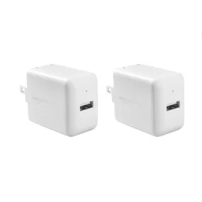 2 Packs of Amazon Basics 12W USB-A Wall Charger