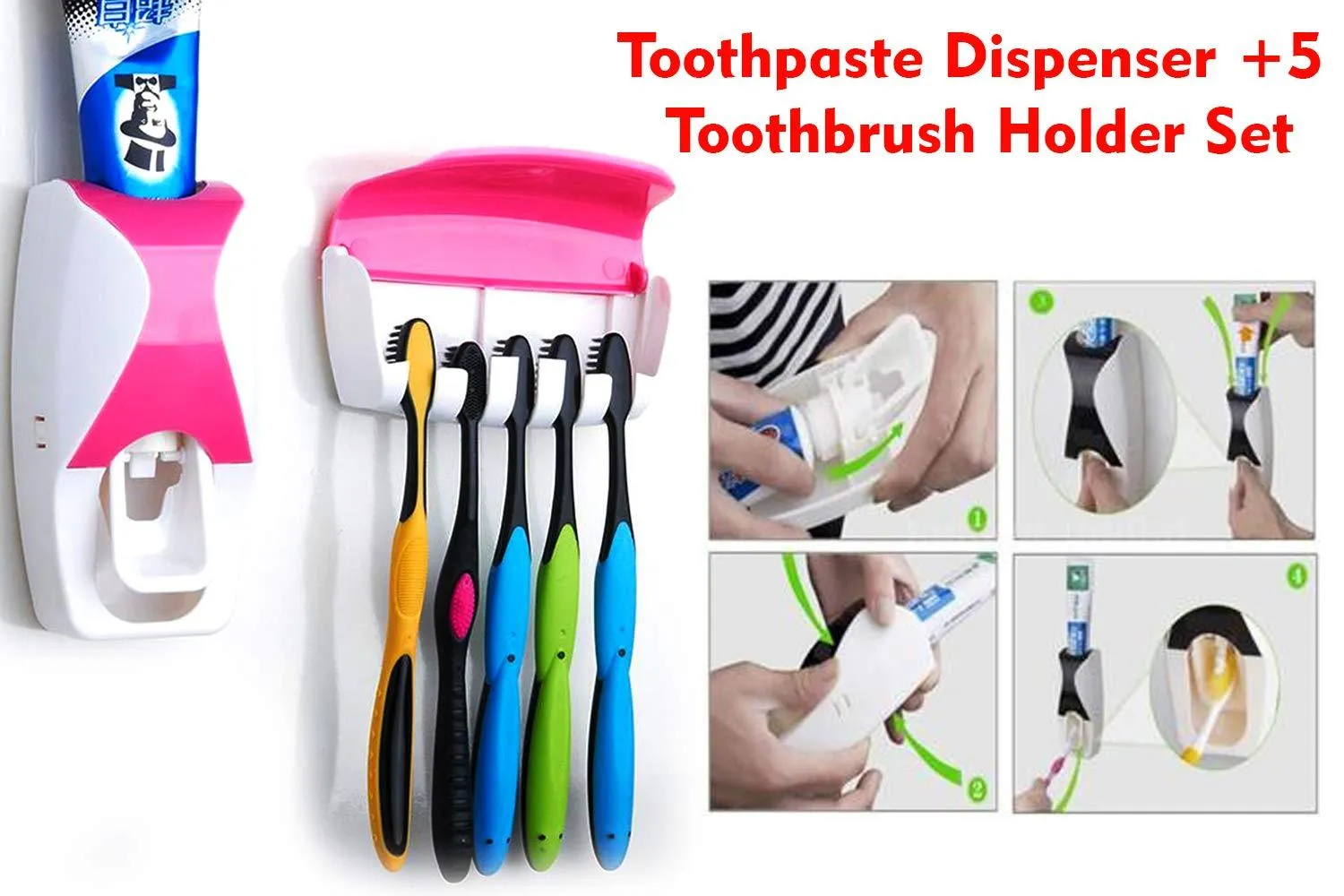 200 Toothpaste Dispenser & Tooth Brush with Toothbrush