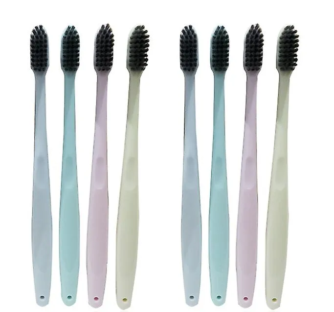 2Pcs 18*1.3cm Candy-colored adult soft toothbrush with bamboo charcoal soft bristled toothbrush 4pcs AZ11547