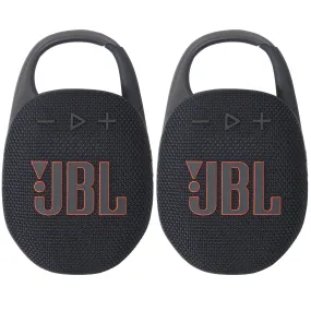 2x JBL Clip 5 Portable Waterproof Dustproof Wireless Speaker (Black)