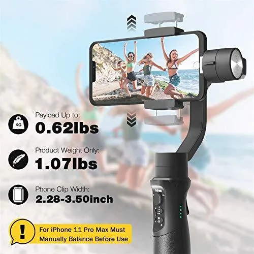 3-Axis Gimbal Stabilizer for iPhone 12 11 PRO MAX X XR XS Smartphone Vlog Youtuber Live Video Record with Sport Inception Mode Face Object Tracking Motion Time-Lapse - Hohem iSteady Mobile Plus