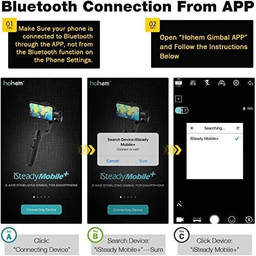3-Axis Gimbal Stabilizer for iPhone 12 11 PRO MAX X XR XS Smartphone Vlog Youtuber Live Video Record with Sport Inception Mode Face Object Tracking Motion Time-Lapse - Hohem iSteady Mobile Plus