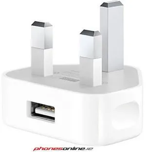 3-Pin 1 Amp USB Mains Wall Charger