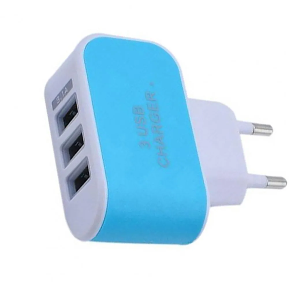 3.1A Triple USB Ports Home Travel AC Charger (for EU Plug with Indicator)