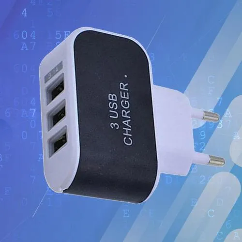 3.1A Triple USB Ports Home Travel AC Charger (for EU Plug with Indicator)