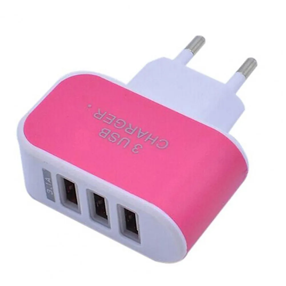 3.1A Triple USB Ports Home Travel AC Charger (for EU Plug with Indicator)