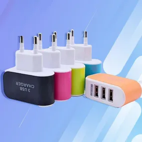 3.1A Triple USB Ports Home Travel AC Charger (for EU Plug with Indicator)