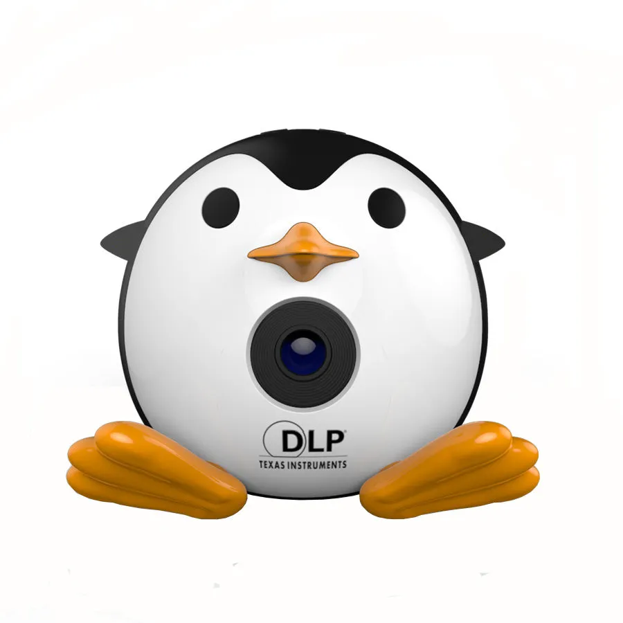 400Lumen Cute Penguin Micro DLP Mobile LED Projector with TF USB HDMI AV Port with Battery Built-in