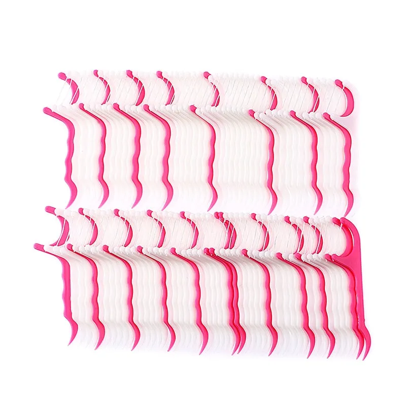 50/100 Pcs/Lot Disposable Dental Flosser Interdental Brush Teeth Stick Toothpicks Floss Pick Oral Gum Teeth Cleaning Care 0ral irrigator