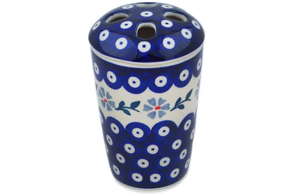 5" Toothbrush Holder - Peacock Forget-Me-Not