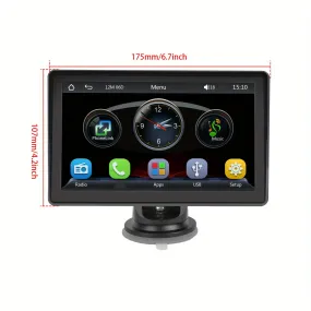 7 Inch HD Portable Wireless ios Carplayer and Android Auto Screen