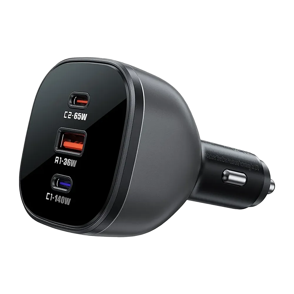 Acefast B14 165W (2*USB-C USB-A) 3-Port Car Charger Black