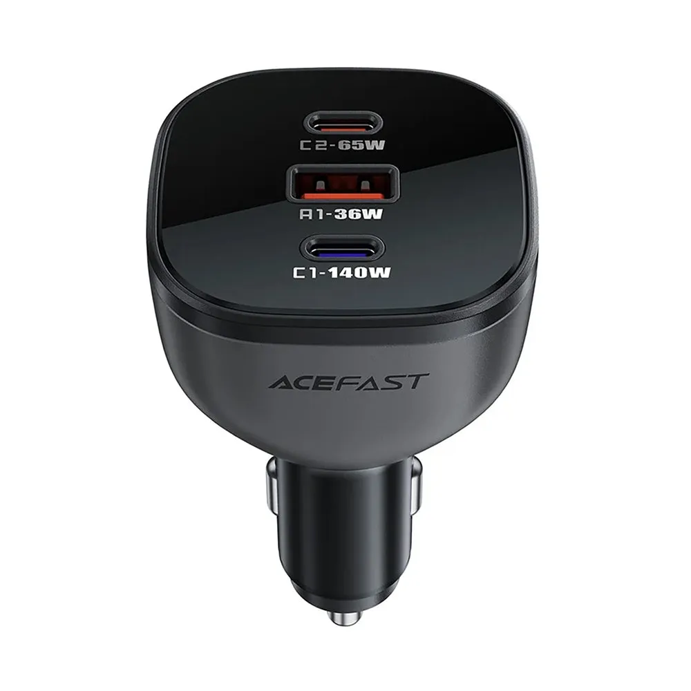 Acefast B14 165W (2*USB-C USB-A) 3-Port Car Charger Black