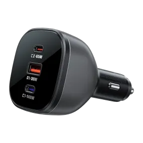 Acefast B14 165W (2*USB-C USB-A) 3-Port Car Charger Black