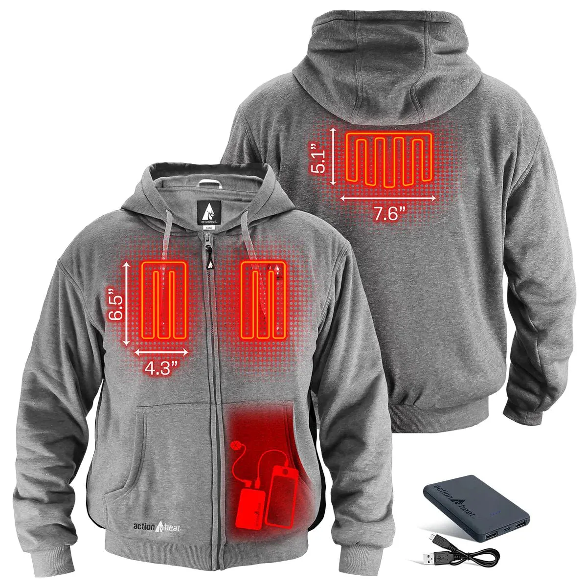 ActionHeat 5V Battery Heated Hoodie Sweatshirt