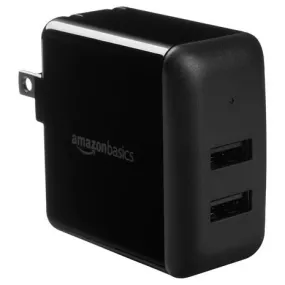 Amazon Basics 24W Two-Port USB-A Wall Charger