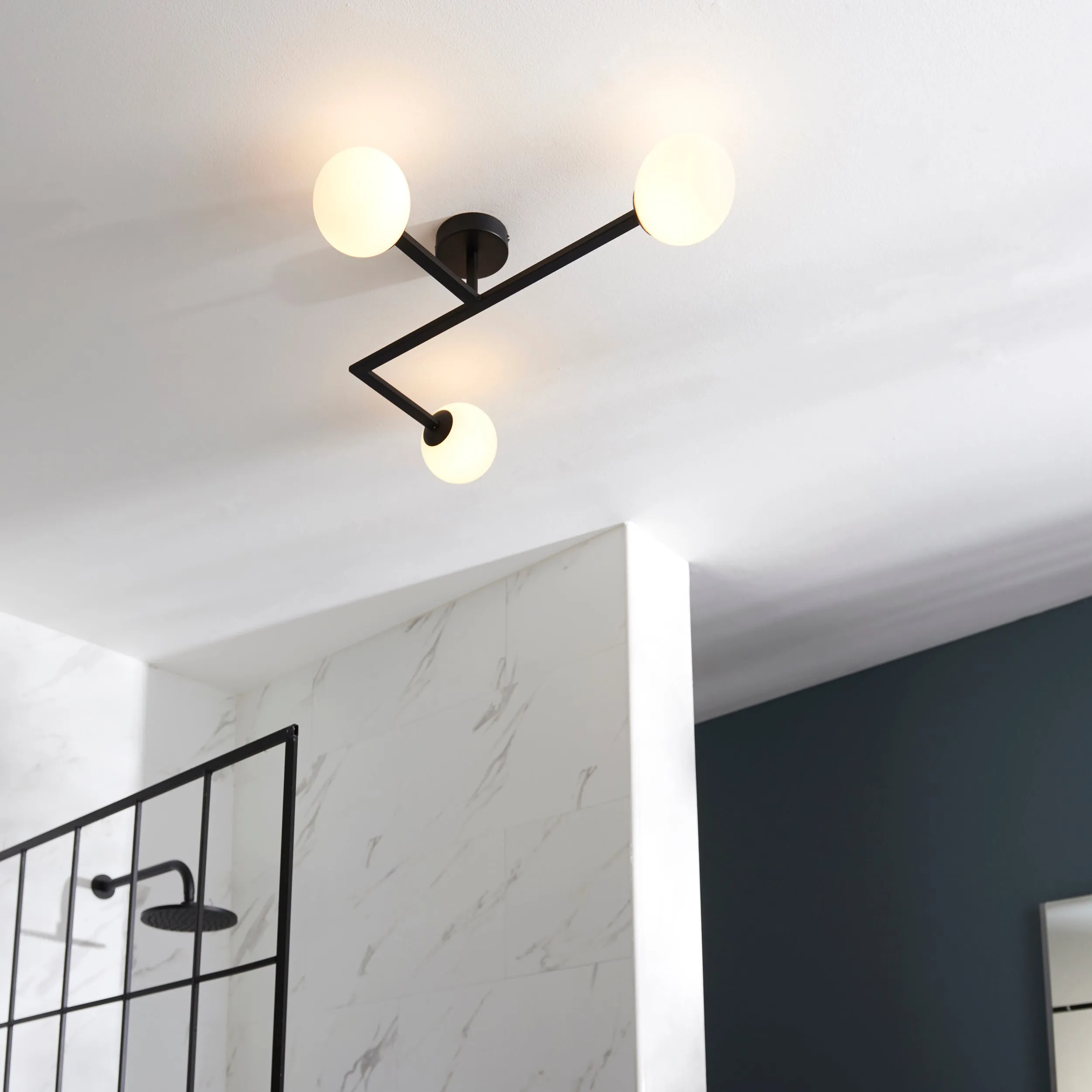 Amos Nebula Bathroom Ceiling Light Black