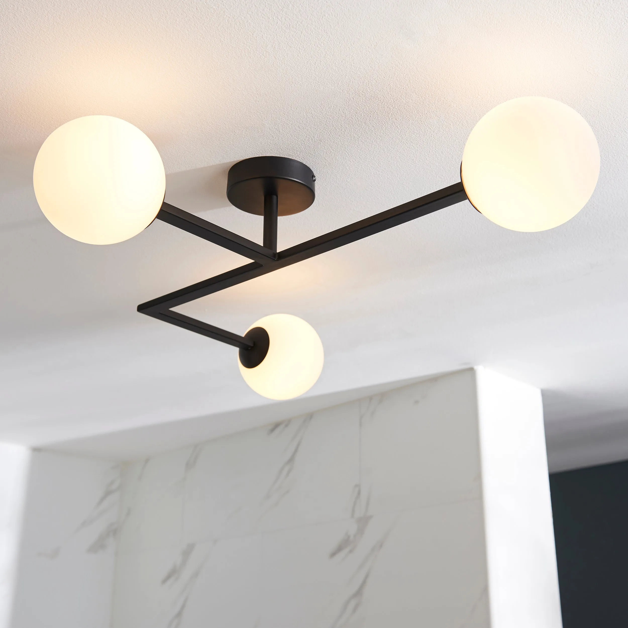 Amos Nebula Bathroom Ceiling Light Black