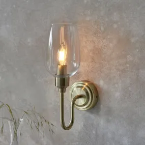 Amos Turret Single Wall Light Antique Brass