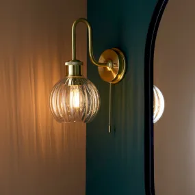 Amos Umber Bathroom Wall Light Satin Brass