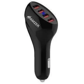 Amzer 4-Port USB Car Charger with Intelligent Rapid Charge Technology ( 10A 50W )