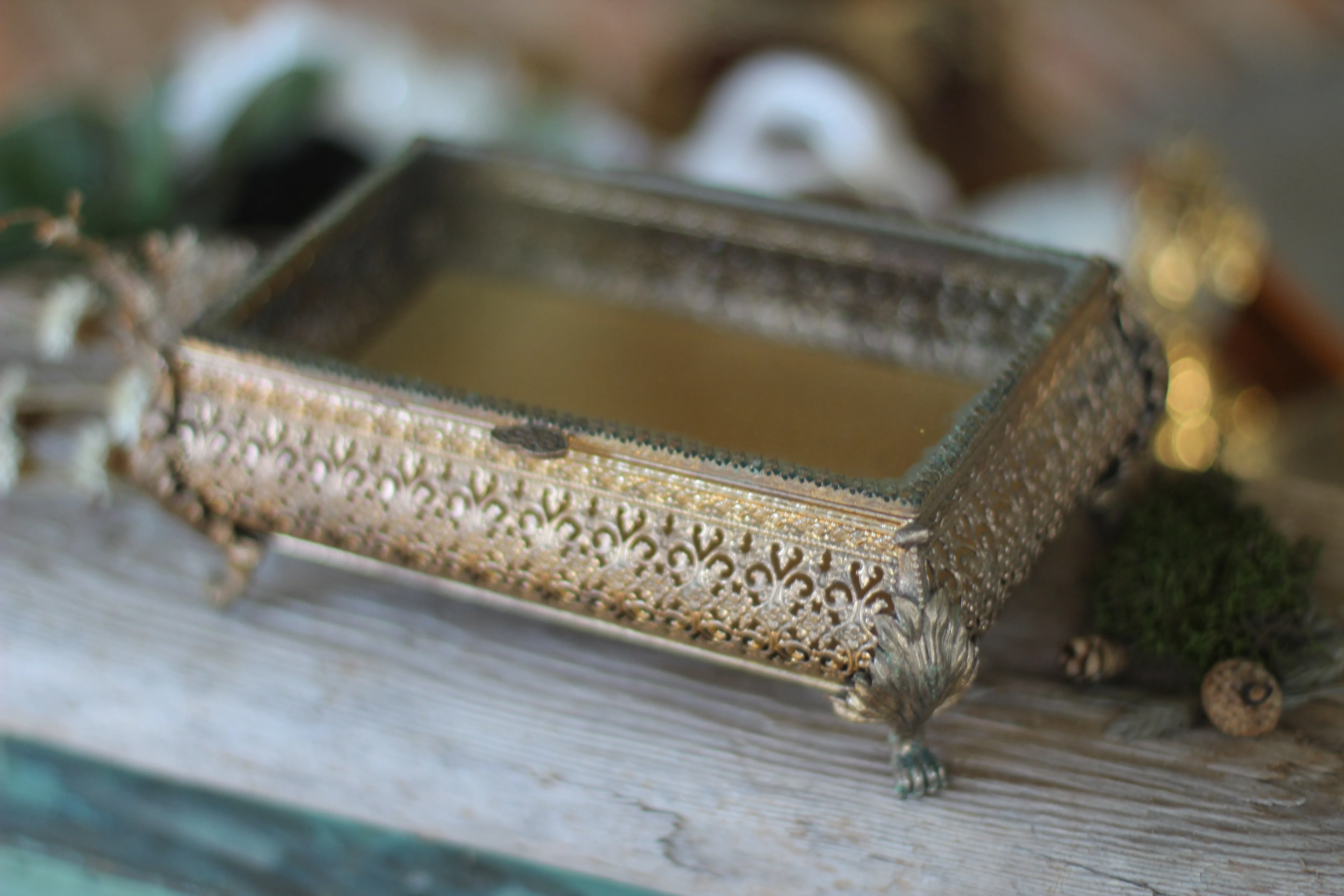 Antique Claw Feet Jewelry Box