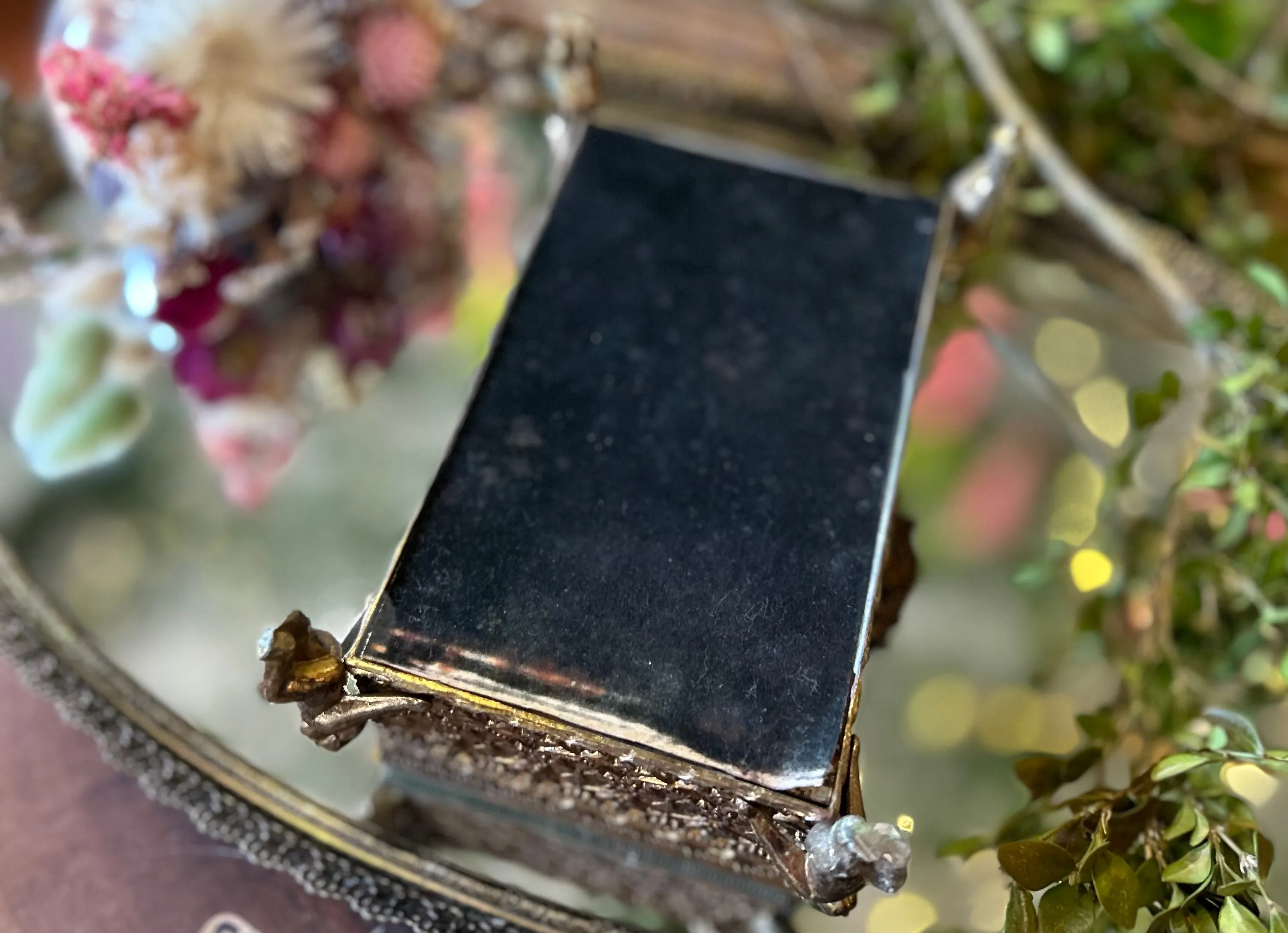 Antique Filigree Angel Wing Jewelry Box