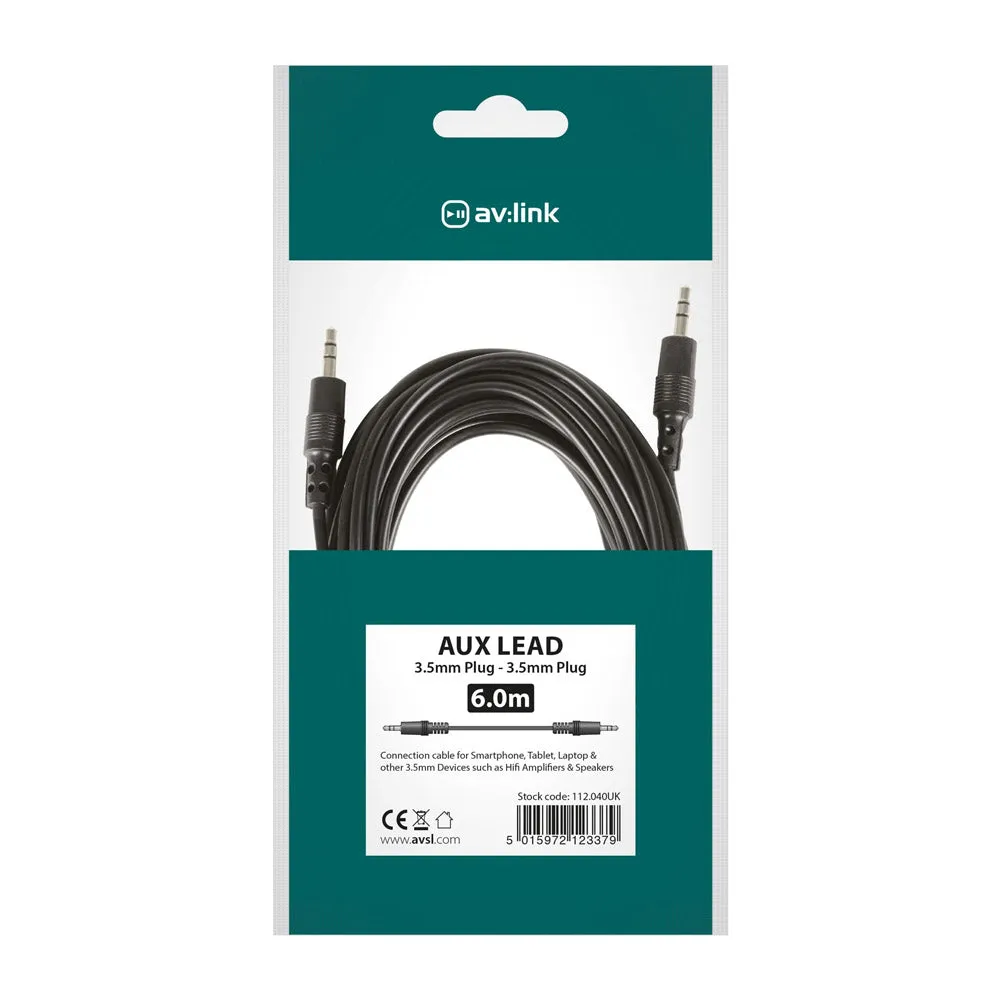 AV:link 3.5mm to 3.5mm Stereo 6.0m 112.040UK