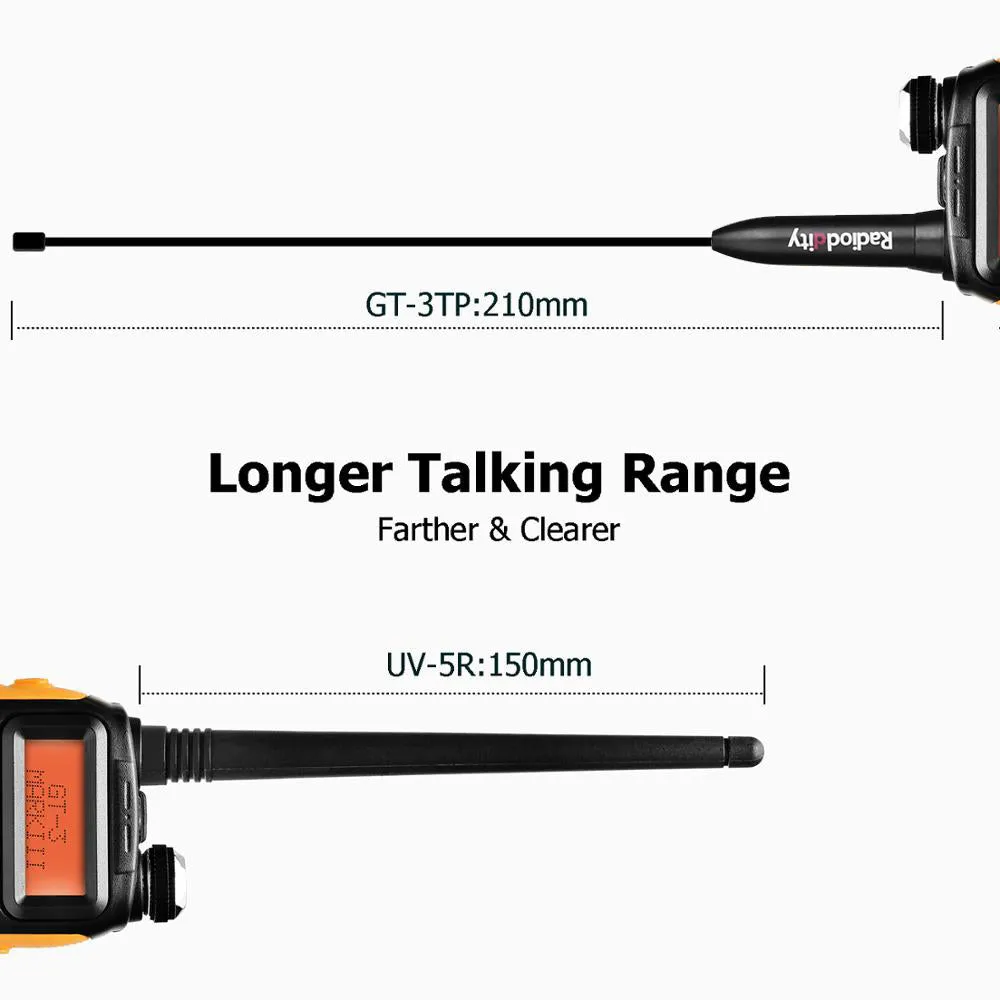 Baofeng GT-3 Mark II [2 Pack   Cable] | Dual Band | 5W | Better Antenna | Flashlight [DISCONTINUED]