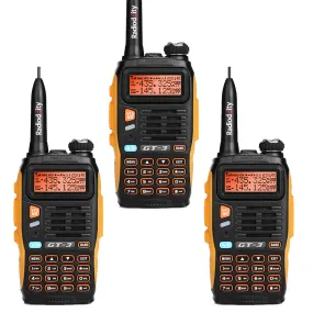 Baofeng GT-3 Mark II [3 Pack] | Dual Band | 5W | Better Antenna | VOX | Flashlight [DISCONTINUED]