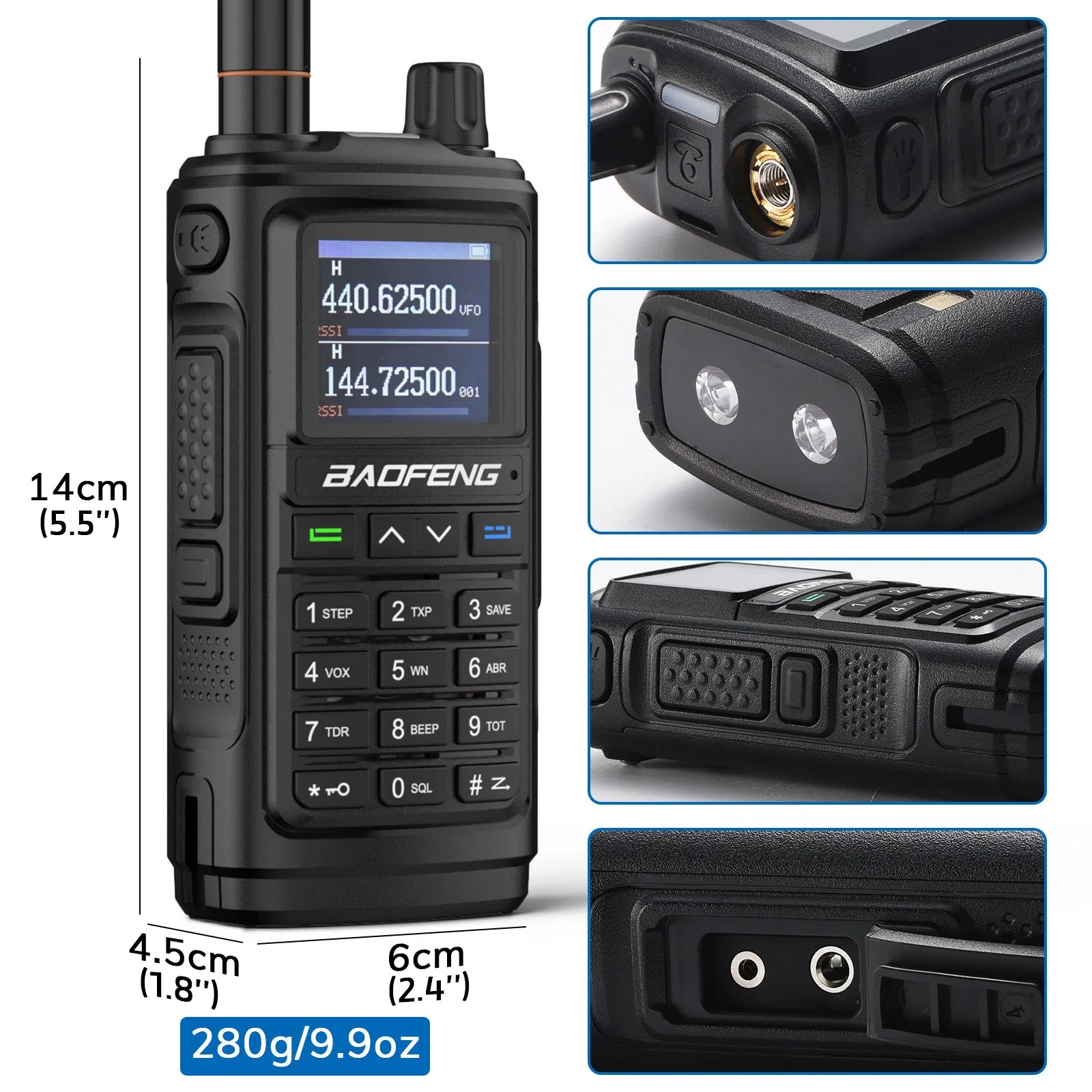 Baofeng UV-17R | Dual Band | 5W | 999 CH | Remote Frequency Copy | Color Screen | 1800mAh | NOAA FM RX