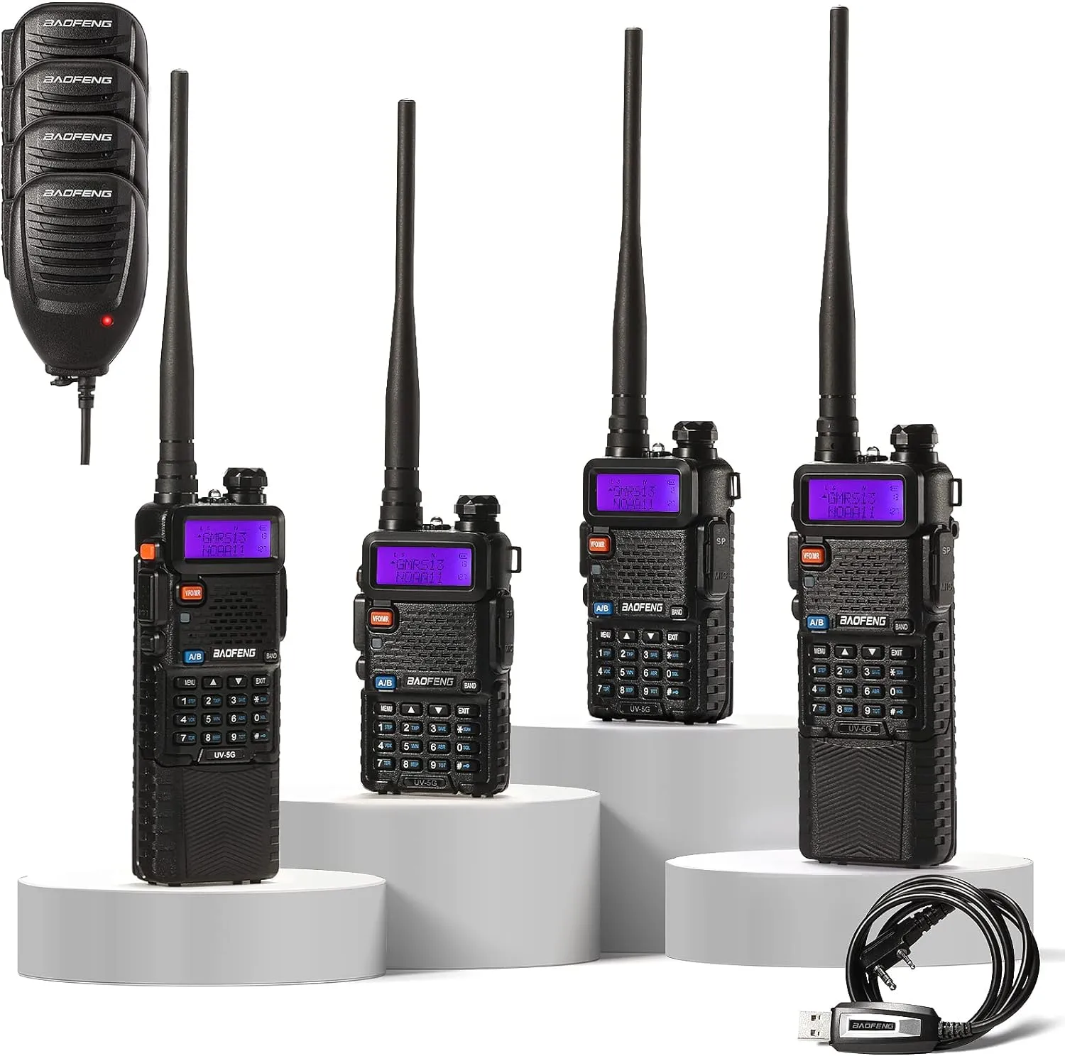 Baofeng UV-5X / UV-5G [1 Pair] GMRS Radio | 5W | Repeater Capable | NOAA Scan