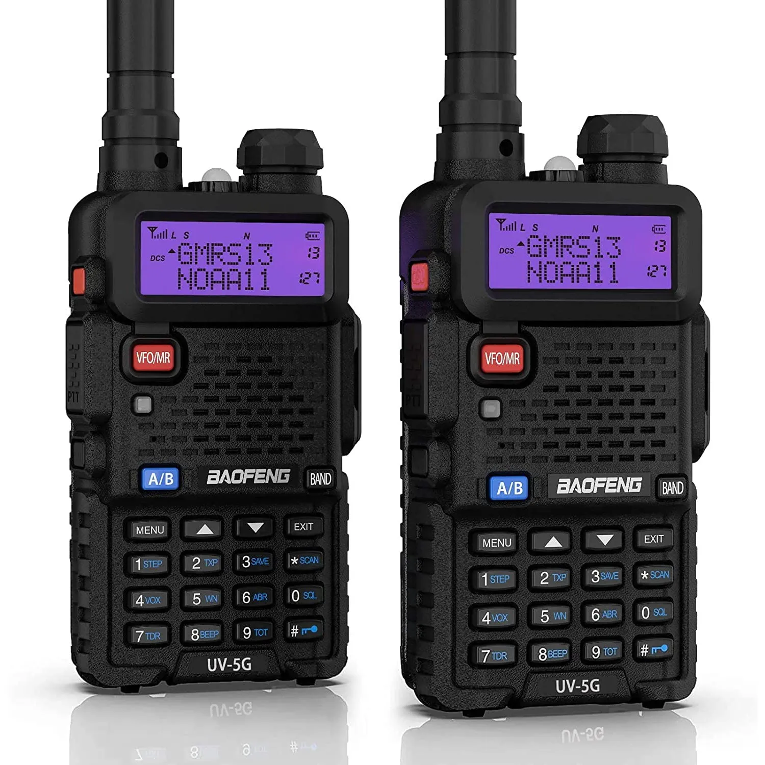 Baofeng UV-5X / UV-5G [1 Pair] GMRS Radio | 5W | Repeater Capable | NOAA Scan