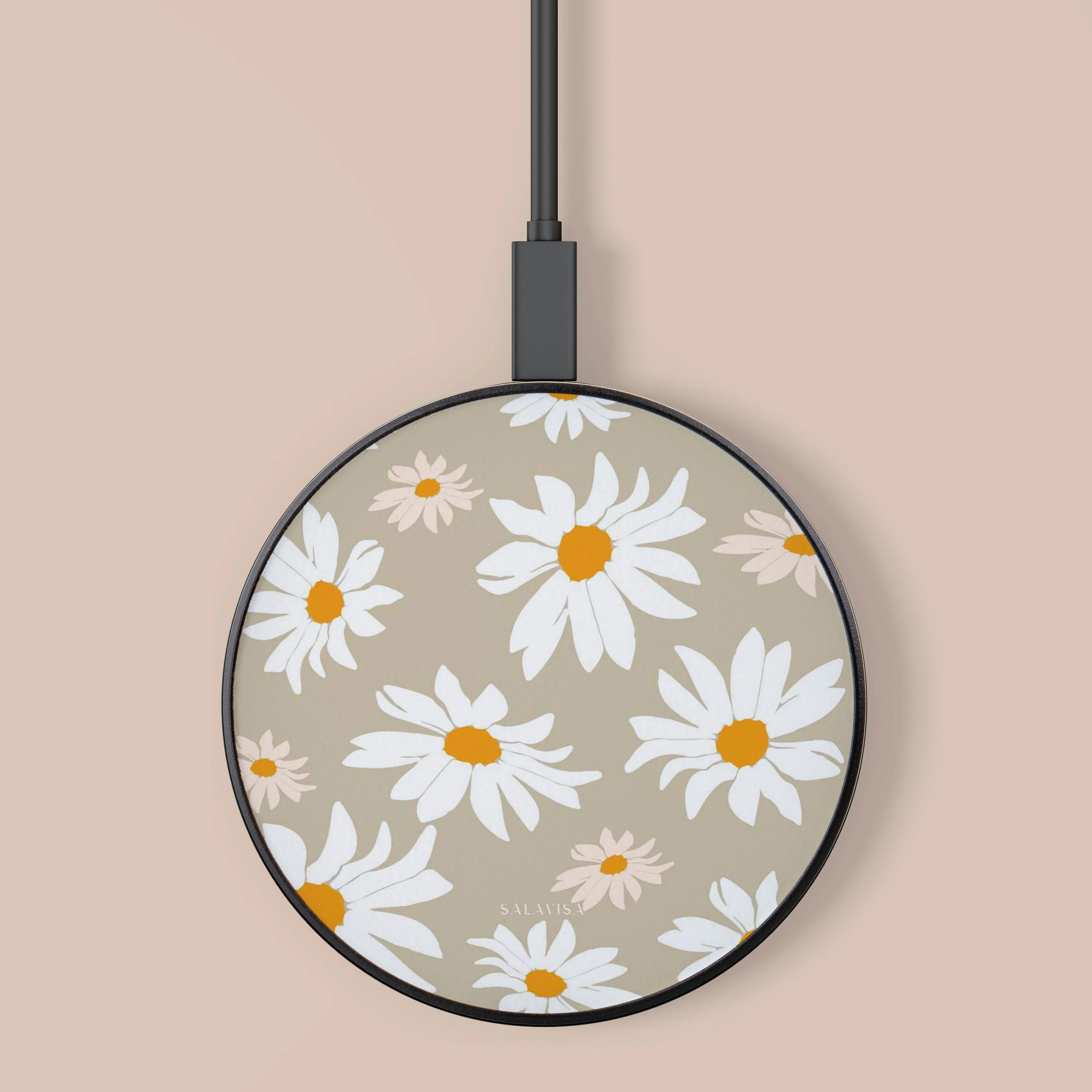 Beige Daisy Wireless Charger