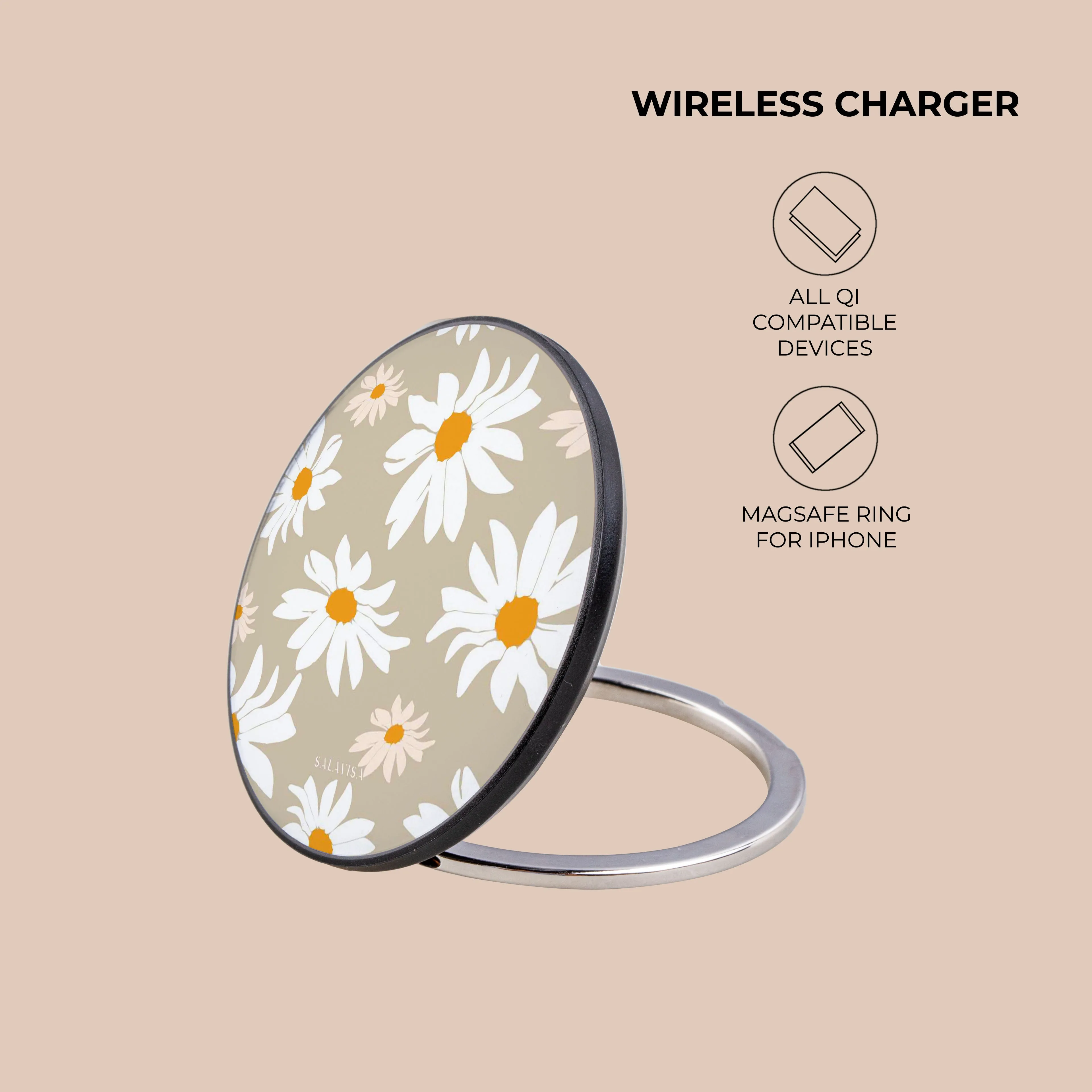 Beige Daisy Wireless Charger