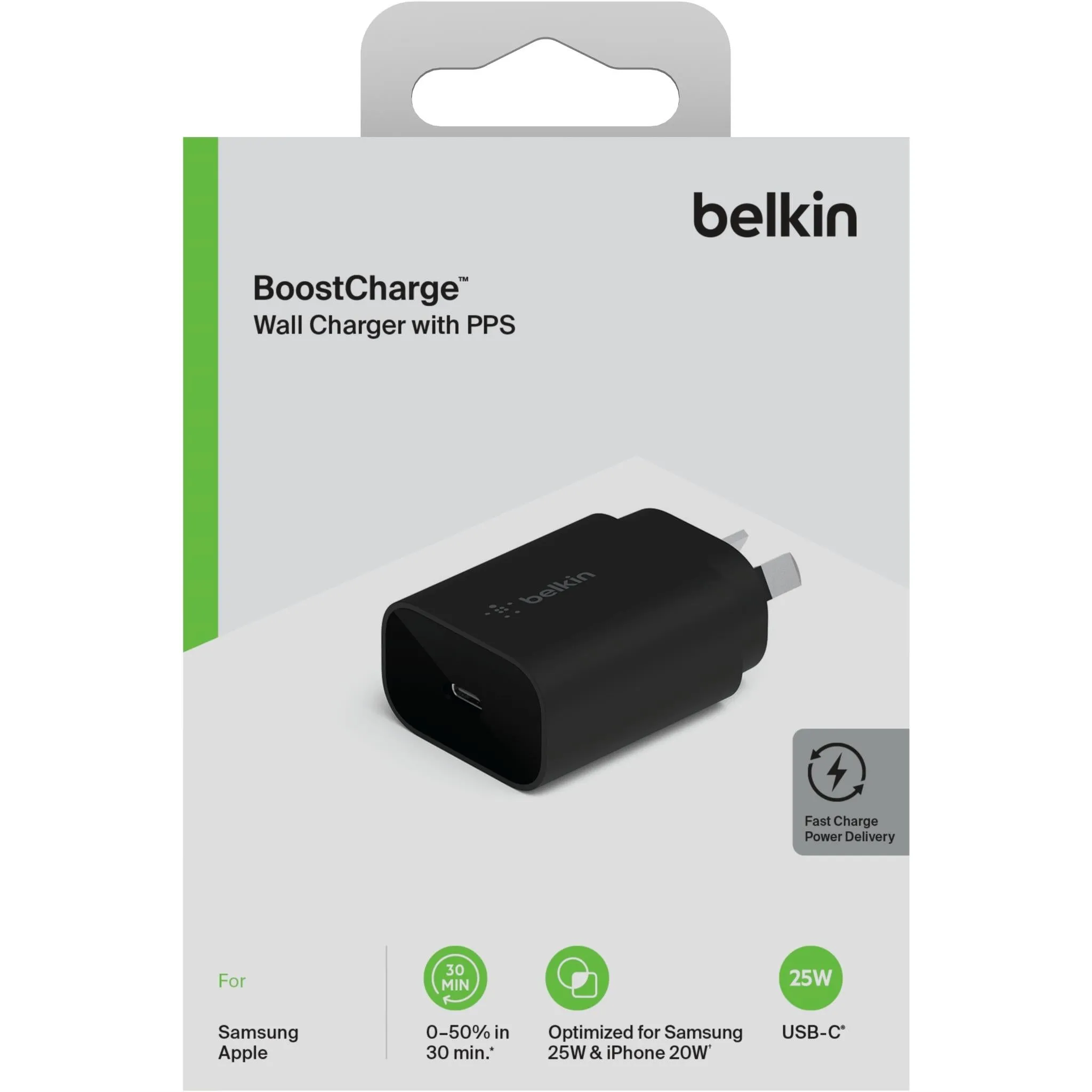 Belkin BoostUp Charge 25W USB-C Wall Charger (Black)