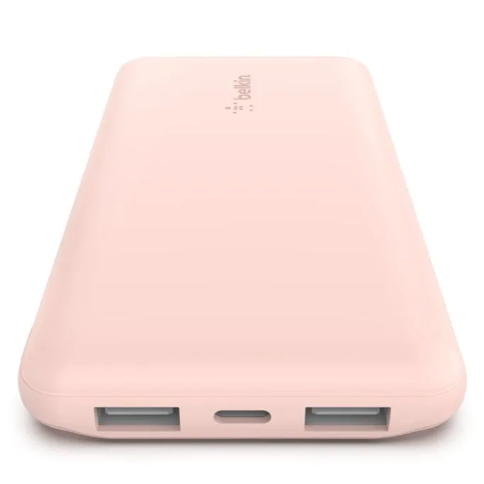 Belkin BPB011bt BoostCharge Power Bank 10000mAh 15W with USB-A to USB-C Cable | BPB011btBK Black / BPB011btBL Blue/ BPB011btRG Rose Gold