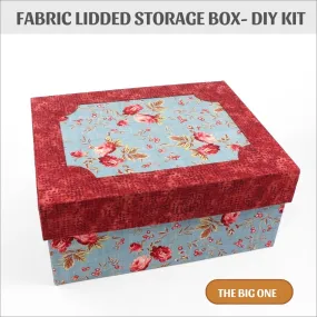 BIG Fabric lidded storage box DIY kit, cartonnage kit 162, online instructions included