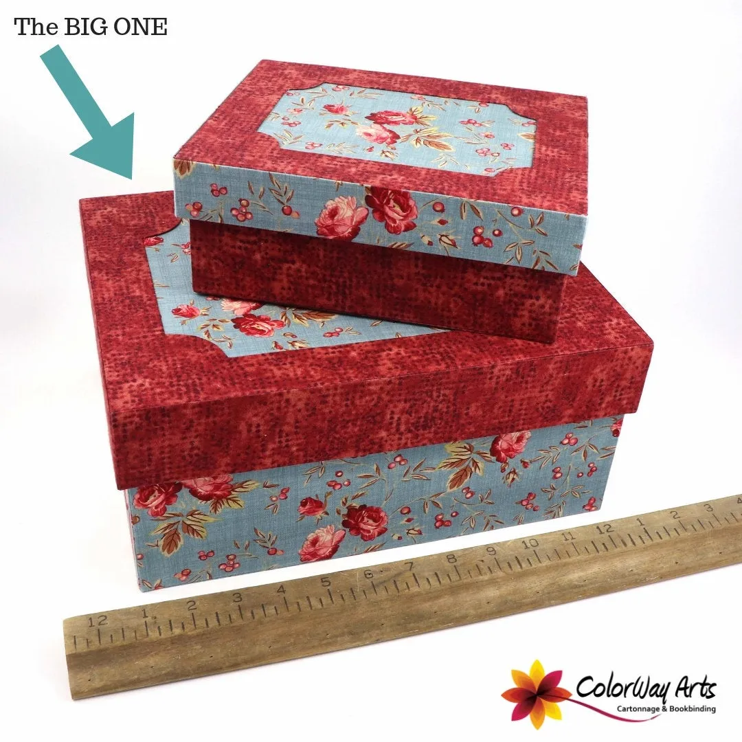 BIG Fabric lidded storage box DIY kit, cartonnage kit 162, online instructions included