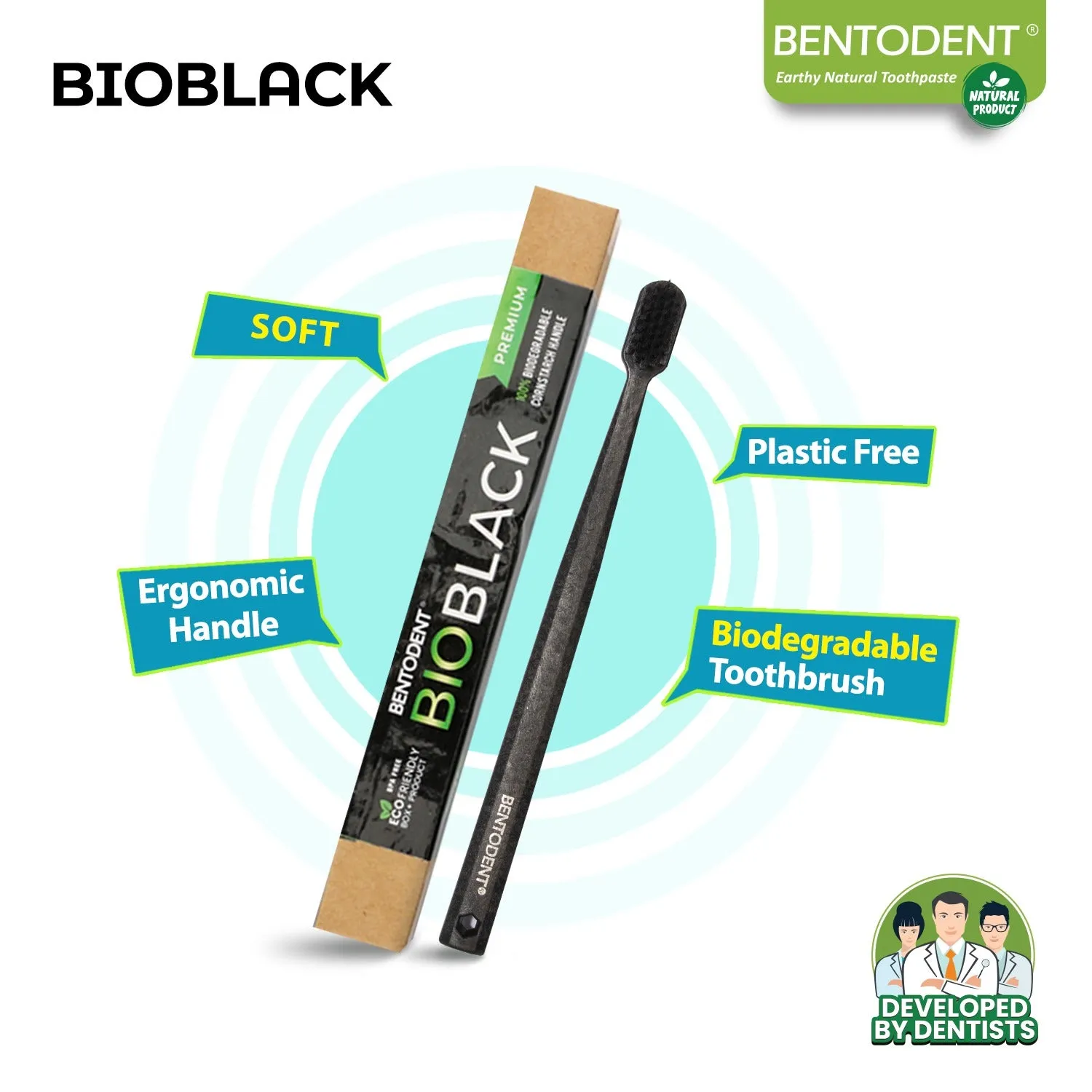 Bio Black Adult Biodegradable Toothbrush (Pack of 2)