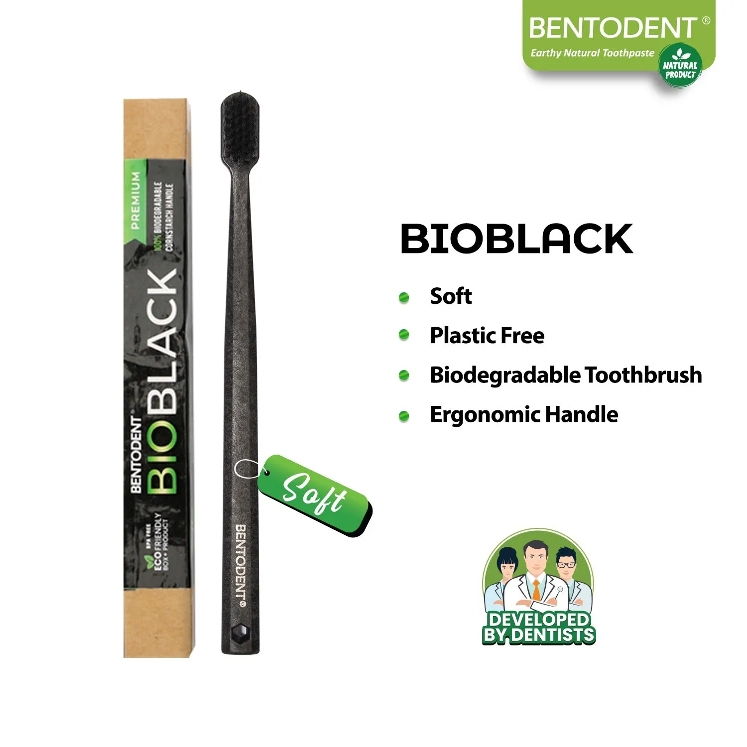 Bio Black Adult Biodegradable Toothbrush (Pack of 2)